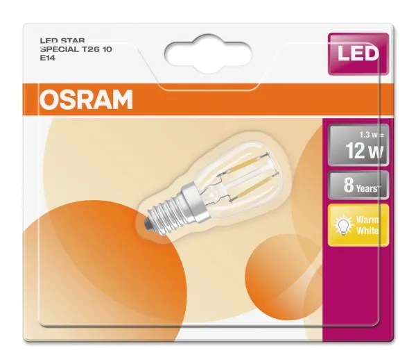 OSRAM SPECIAL - LED-filament-lyspære - form: T26 - klar finish - E14 - 2.8 W (tilsvarende 25 W) - klasse F - varmt hvidt lys - 2700 K