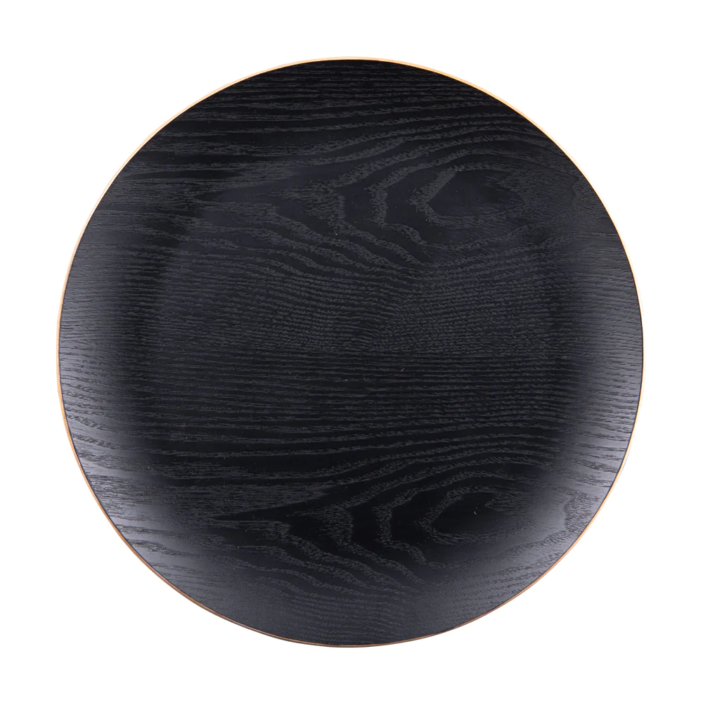 Assiette de présentation bois noir 34 cm Table passion