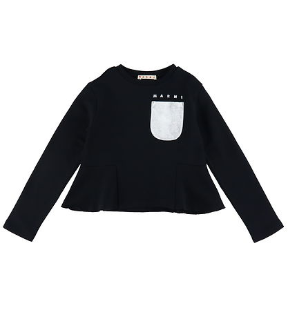 Marni Sweatshirt - Kurz geschnitten - Schwarz m. Silber