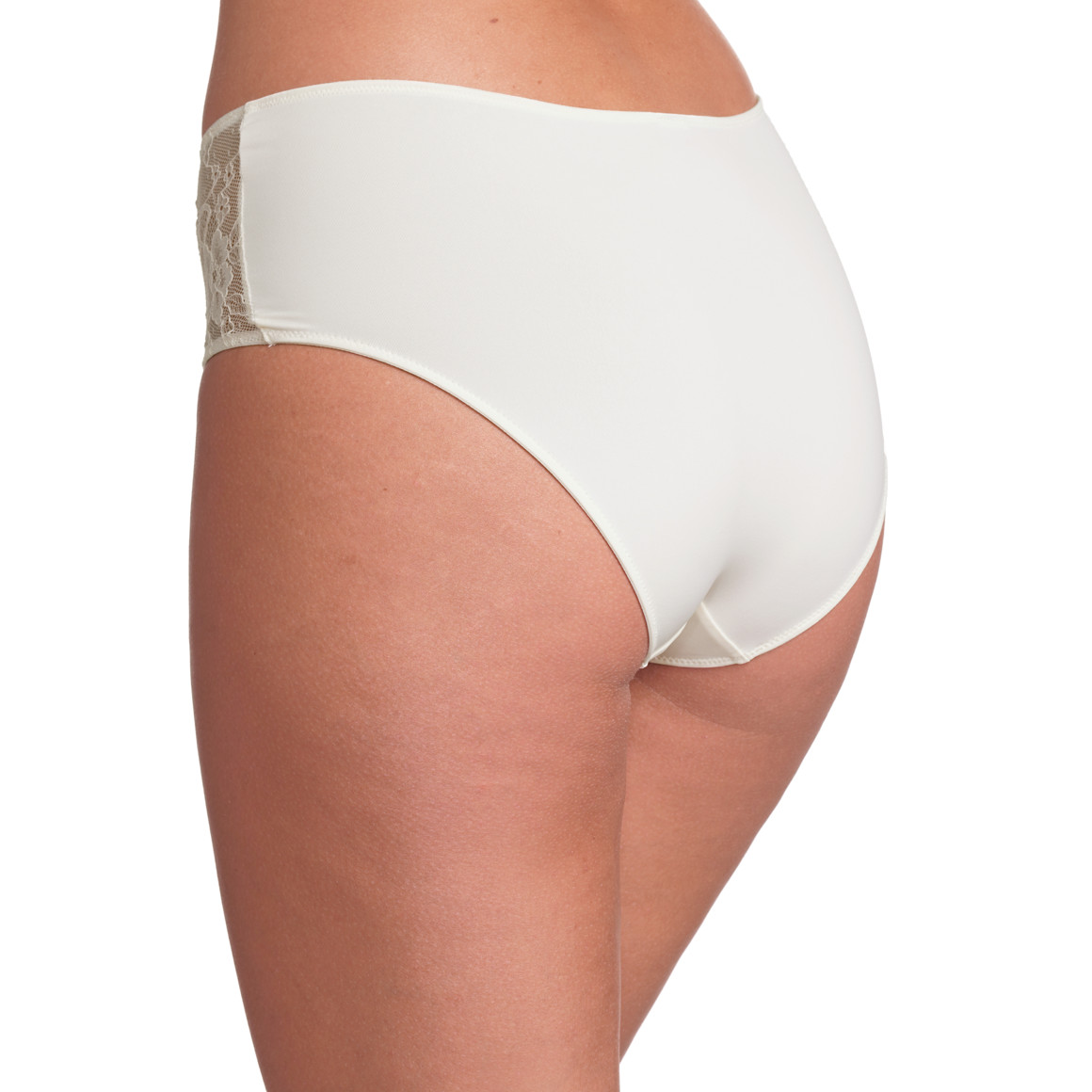 Gina Benotti 2 Damen Mikrofaser-Pantys mit Spitze cremeweiss / schwarz