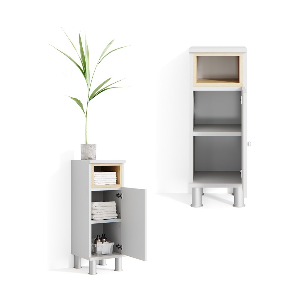 VICCO Badschrank AQUIS weiß Eiche Midischrank Bad Schrank Badregal Badezimmer
