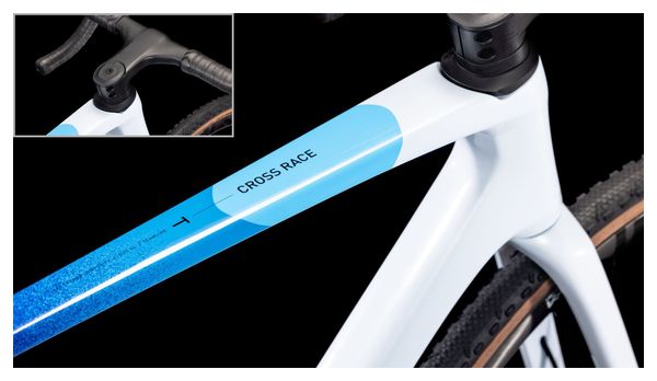 Vélo de Cyclocross Cube Cross Race C:68X TE Shimano Ultegra Di2/GRX Di2 12V 700 mm Blanc Bleu Rouge Teamline 2025