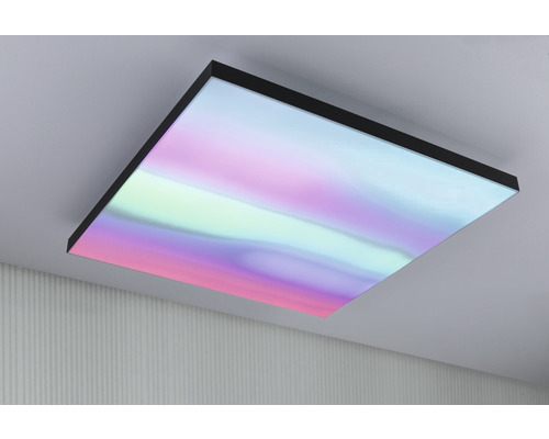 Frameloos dimbaar LED-paneel, 38,5 W, 2820 lm, 2700-6500 K, 59,5 x 59,5 cm, zwart, met afstandsbediening en nachtlampfunctie