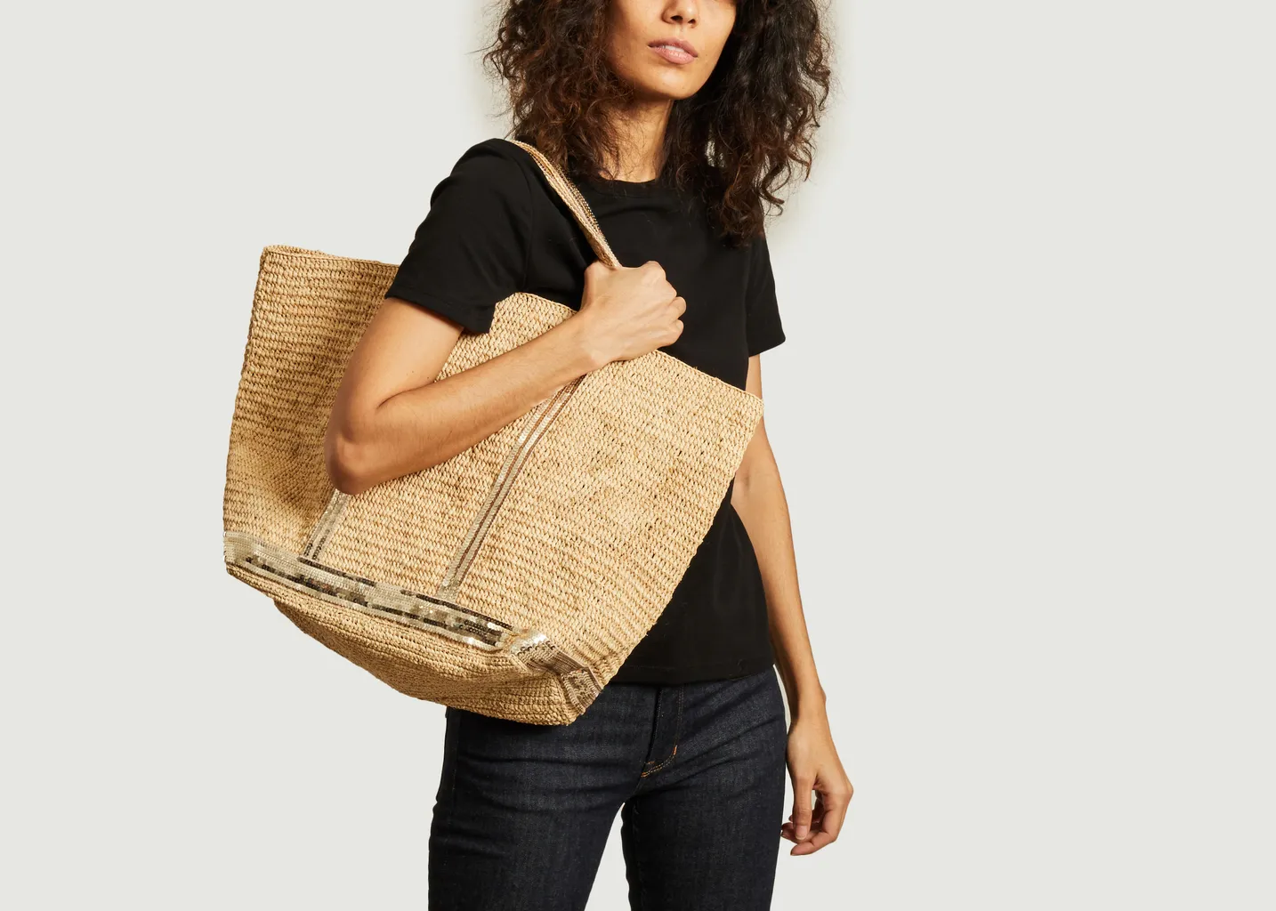 Sac cabas grand raphia et paillettes Vanessa Bruno
