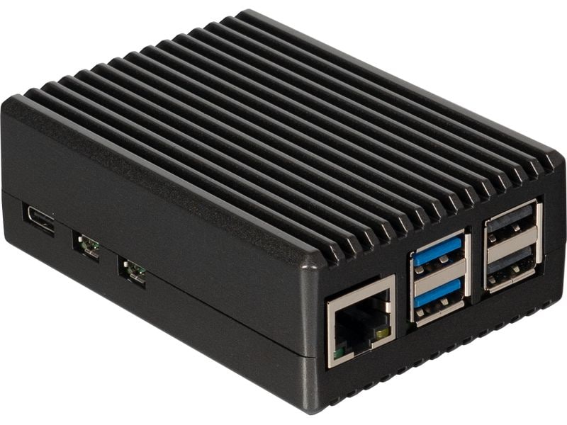 jOY-iT Starter Kit Raspberry Pi5 PI-C 8GB Einplatinencomputer mit ARM Cortex-A76 Prozessor (4× 5.4 GHz), 8 GB LPDDR4 SDRAM, Aluminiumgehäuse, WLAN und Bluetooth 5.0, HDMI, USB-C, 64 GB MSDHC-Karte mit Raspberry Pi OS, Netzteil und Zubehör