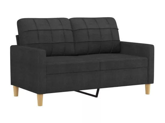 Ensemble de canapés 4 pièces avec coussins noir tissu