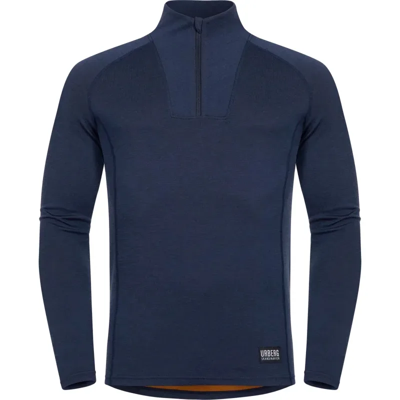 Urberg Men's Merino-Bamboo Base Layer Zip Top Dark Navy