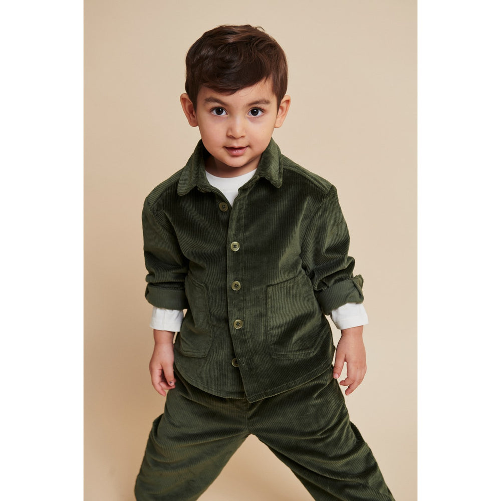 Køb COPENHAGEN COLORS Dk Green Corduroy Overshirt
