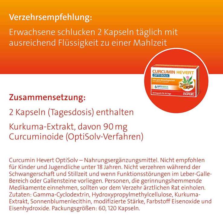 Curcumin Hevert Optisolv Kapseln, 60 St
