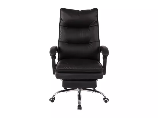Chaise de bureau - Similicuir & Métal chromé - Noir - Power