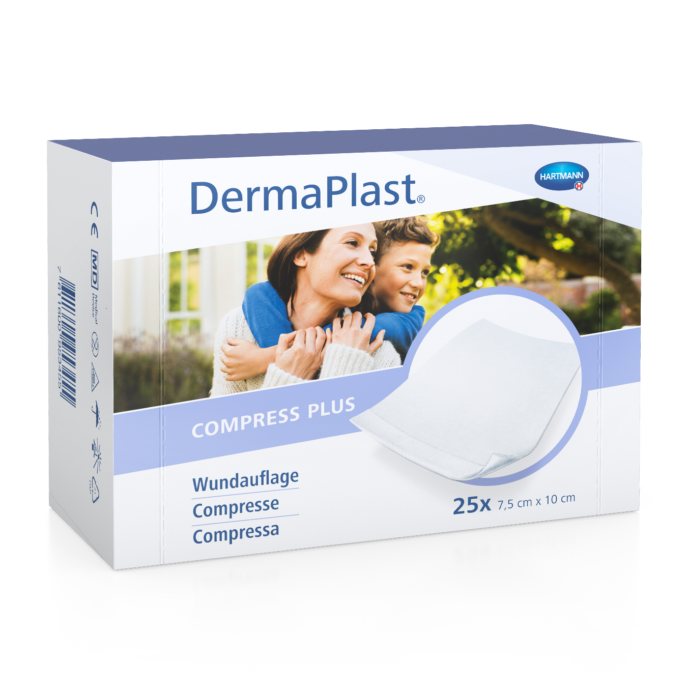 DERMAPLAST Compress Plus 7.5x10cm 25 Stk