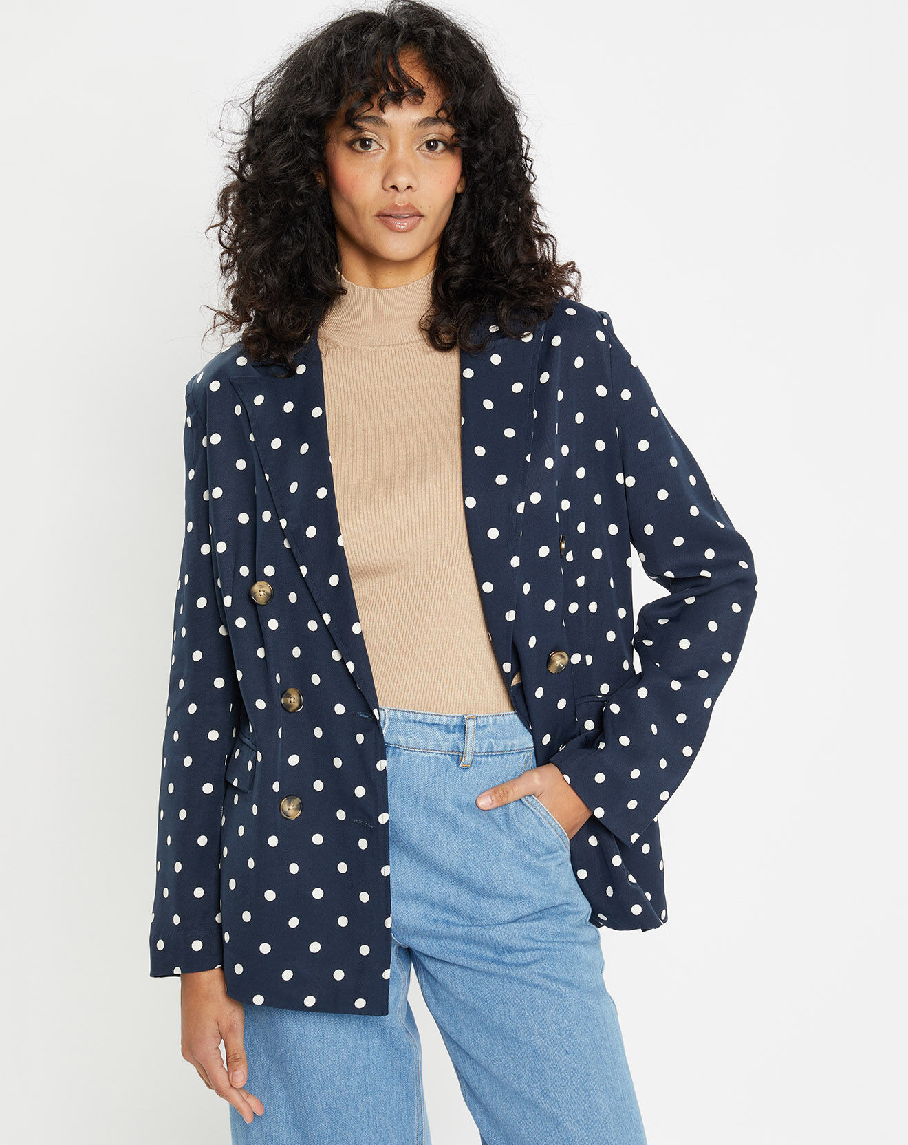 Jodhpur Veste fluide bloom bleue/blanc