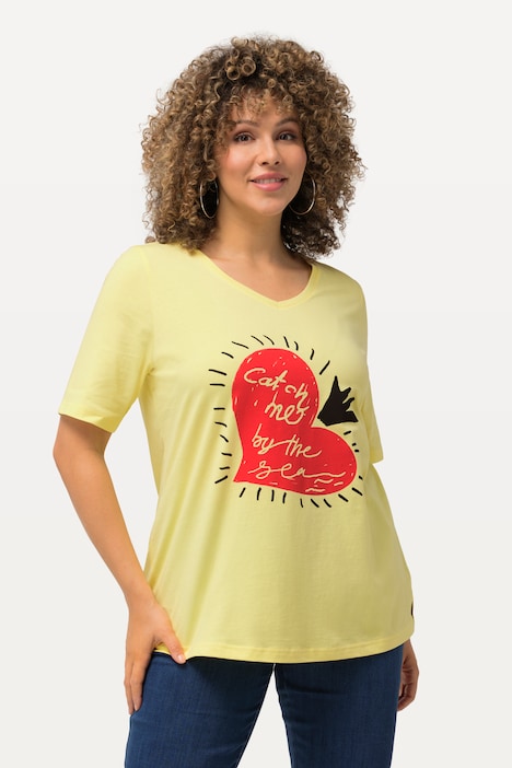T-Shirt, Herz, V-Ausschnitt, Classic, Halbarm