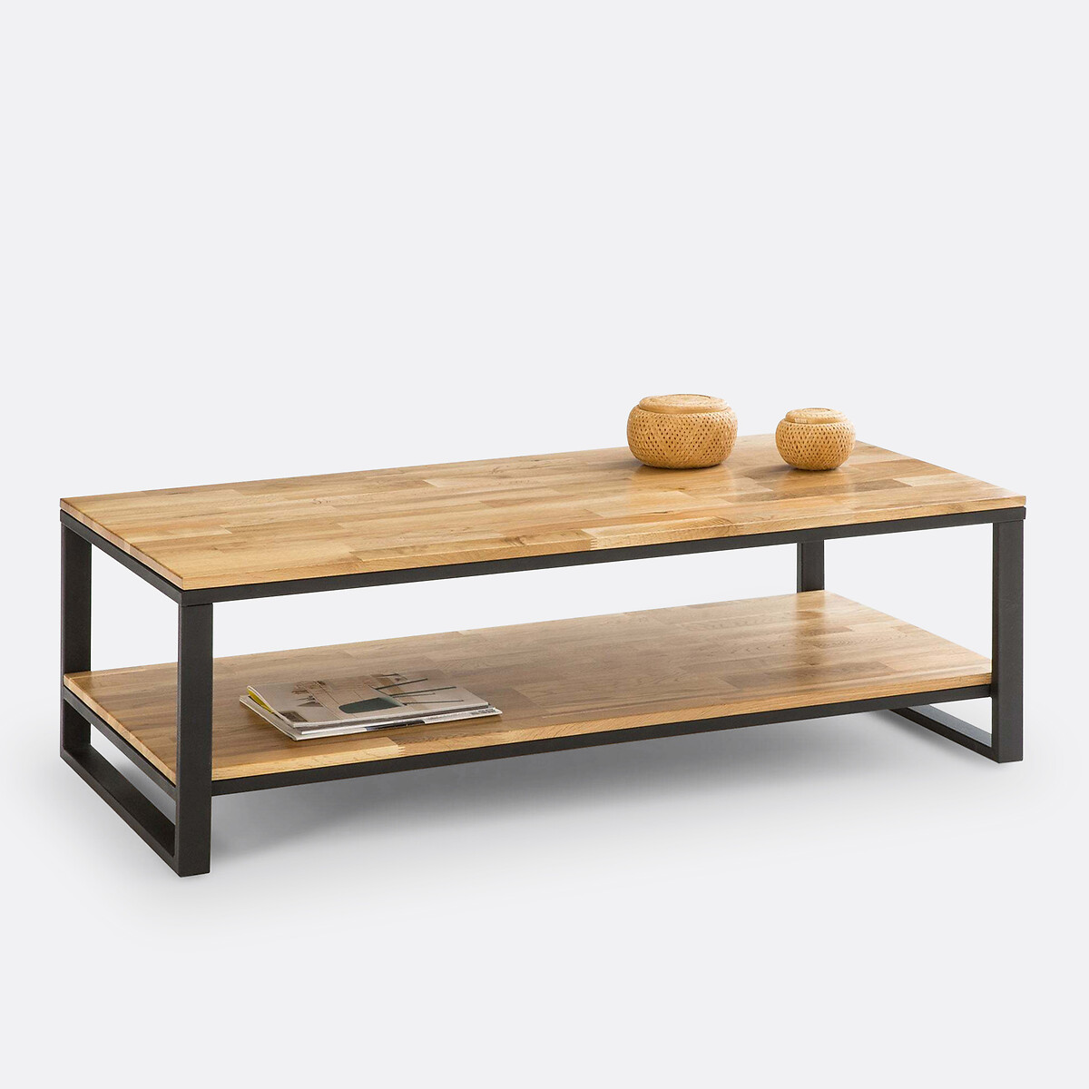 LA REDOUTE INTERIEURS<br>Mesa de centro em carvalho e aço, Hiba