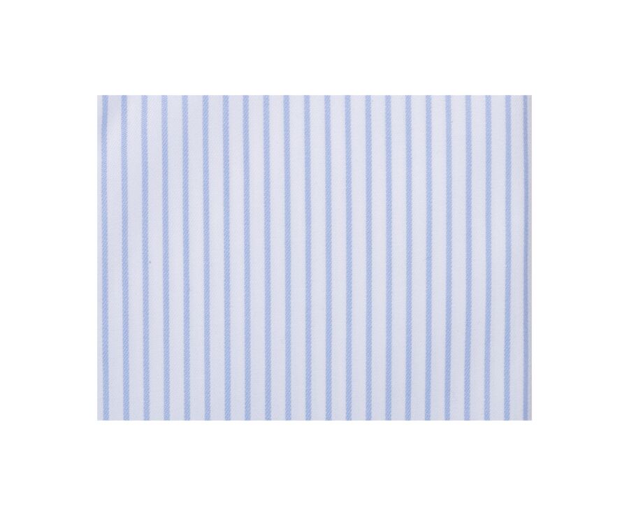 Chemise homme blanches à rayures bleues claires - GEOFFROY