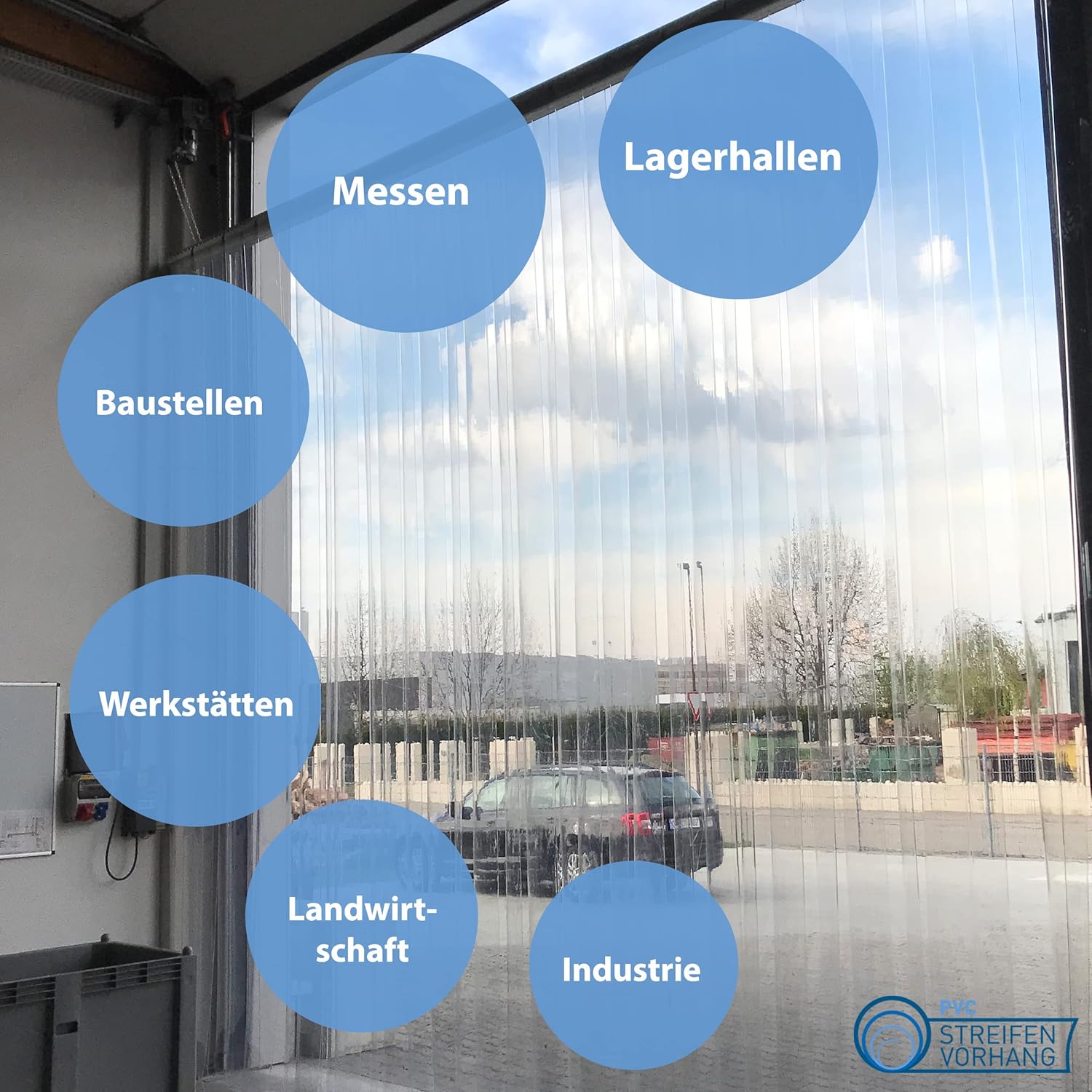 PVC Streifenvorhang 3x300mm Glasklar Transparent Höhe 1.50m x Breite 1.00m. Lamellenvorhang mit Schallschutz bis zu 30db. umweltfreundlicher Stallvorhang. PVC Vorhang recyclebar fertig vormontiert
