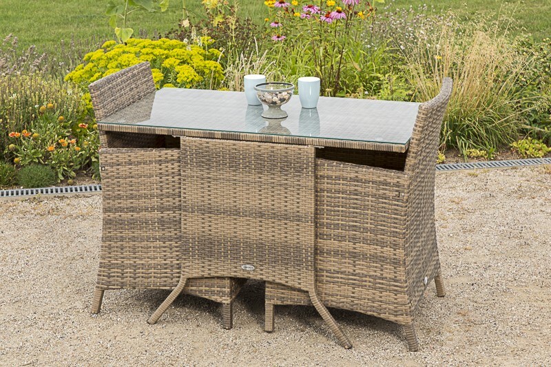 Merxx Balkonset Treviso 5tlg. naturgrau Garten-Set inkl. Sitzkissen