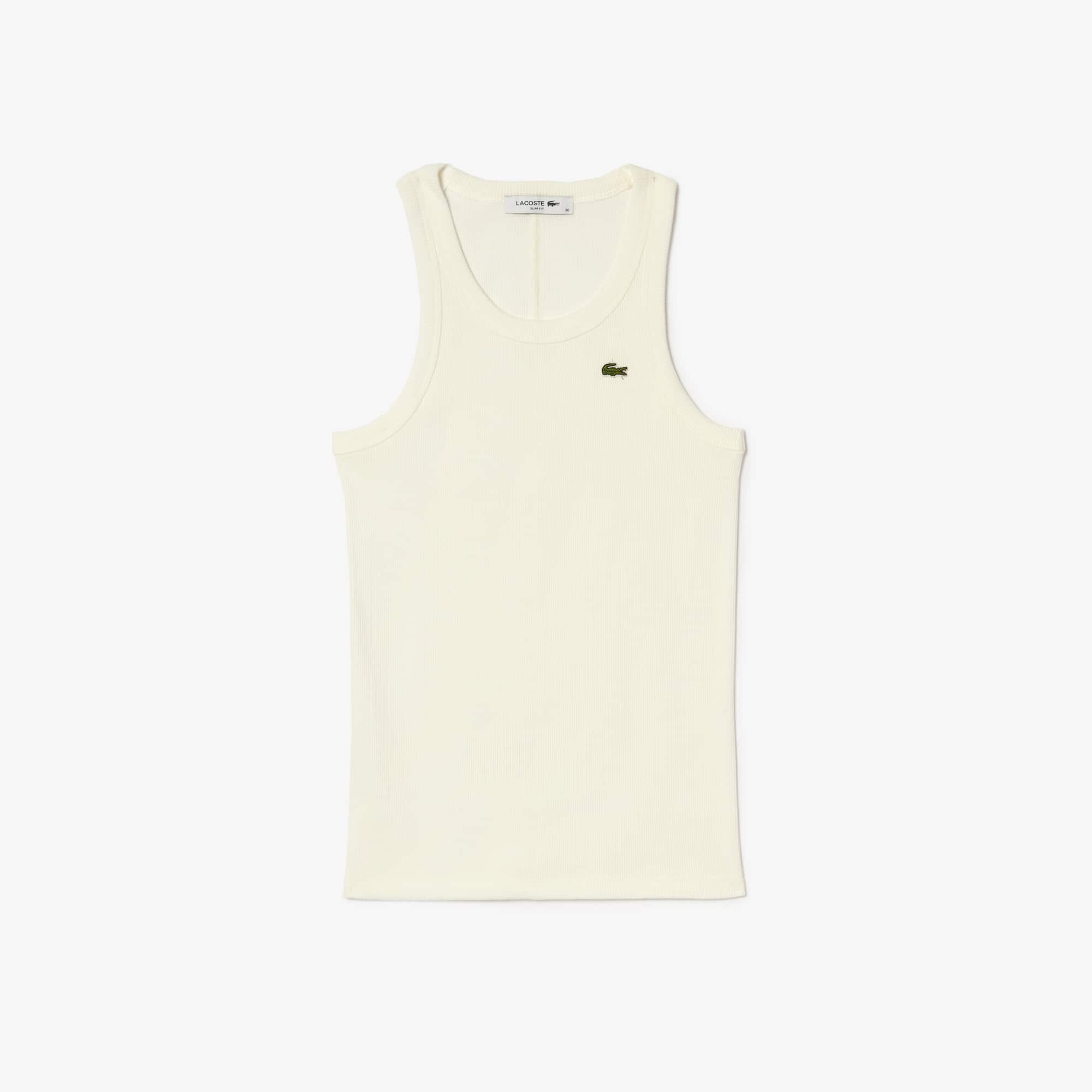Débardeur femme Lacoste slim fit en coton biologique T-Shirts - Blanc - Lacoste - Femme