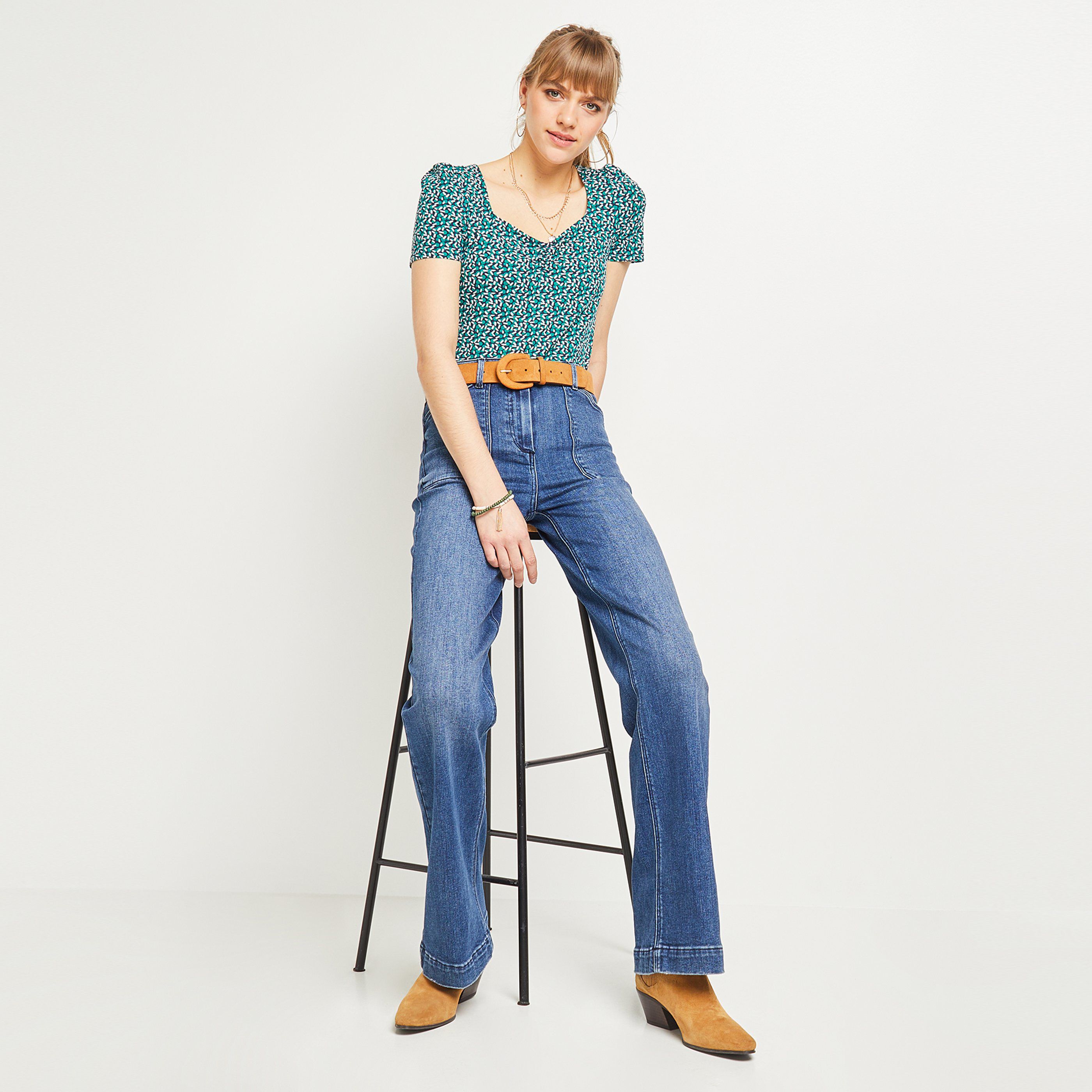 Tshirt imprimé femme - MARINE