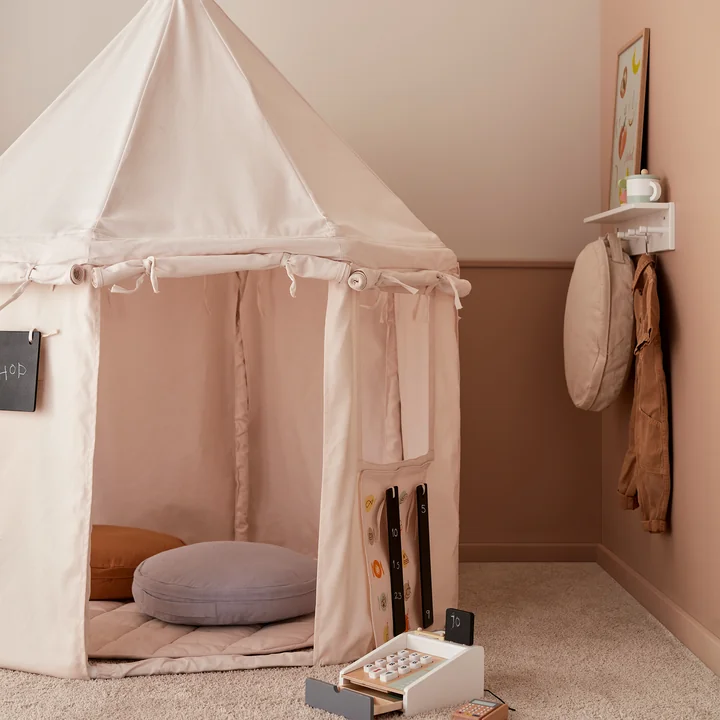 Kids Concept - Spielzelt Pavillon, Ø 122 x H 142 cm, beige