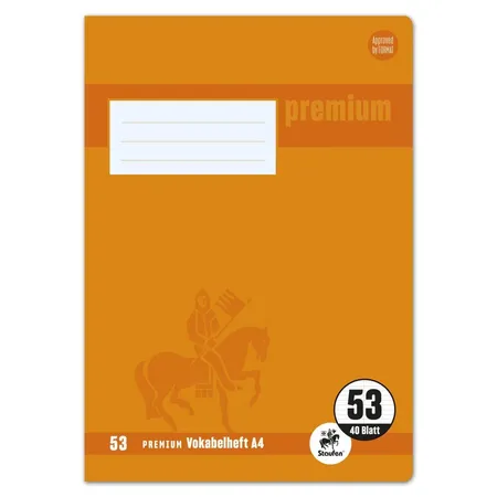 Staufen Premium Vokabelheft Lin53 A4 40 Blatt 90g/qm Vokabel mit Mittellinie