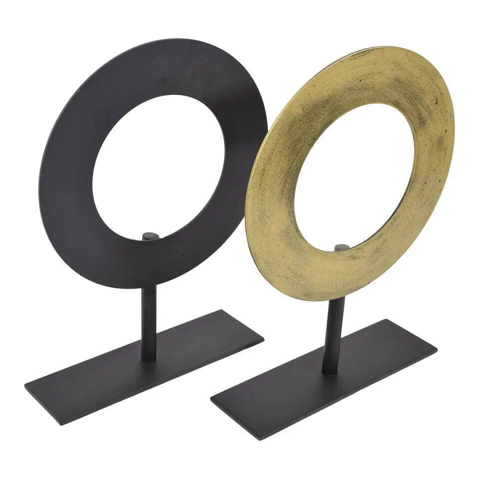 LOFT42 Joris Ornament op voet - Zwart Metaal Ø25cm