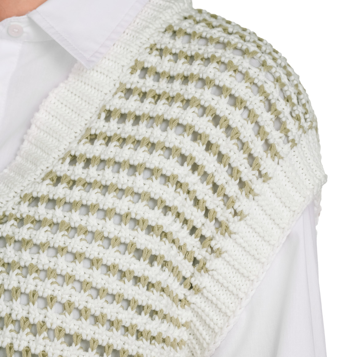 Gina Benotti Damen Pullunder aus Lochstrick cremeweiss / beige