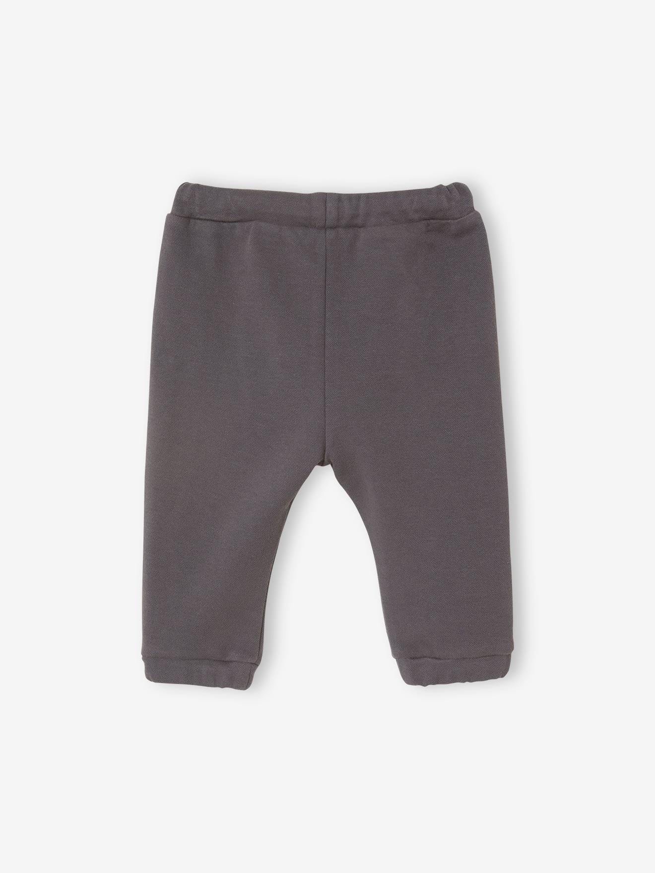Calça de moletom cinza escuro para bebê, em veludo cotelê, com bolso.