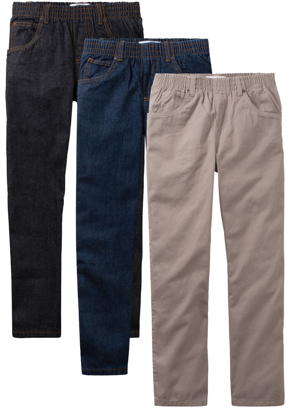 Lot de 3 pantalons garçon à enfiler, Loose Fit