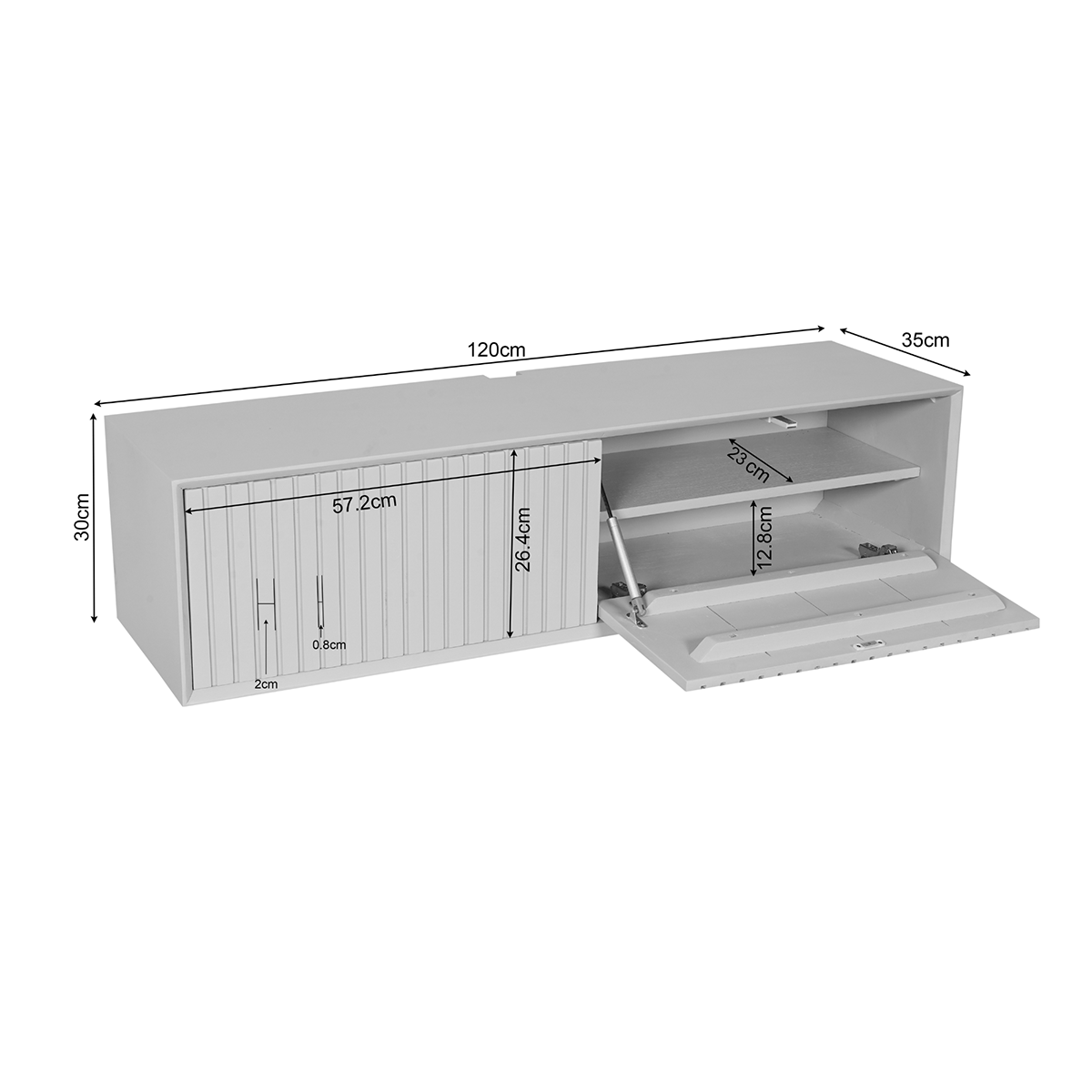 Tv-meubel zwevend De Bokke Bruin 120 cm