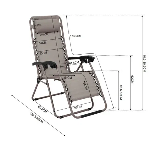 Solstol Larkollen Høyde 109 cm