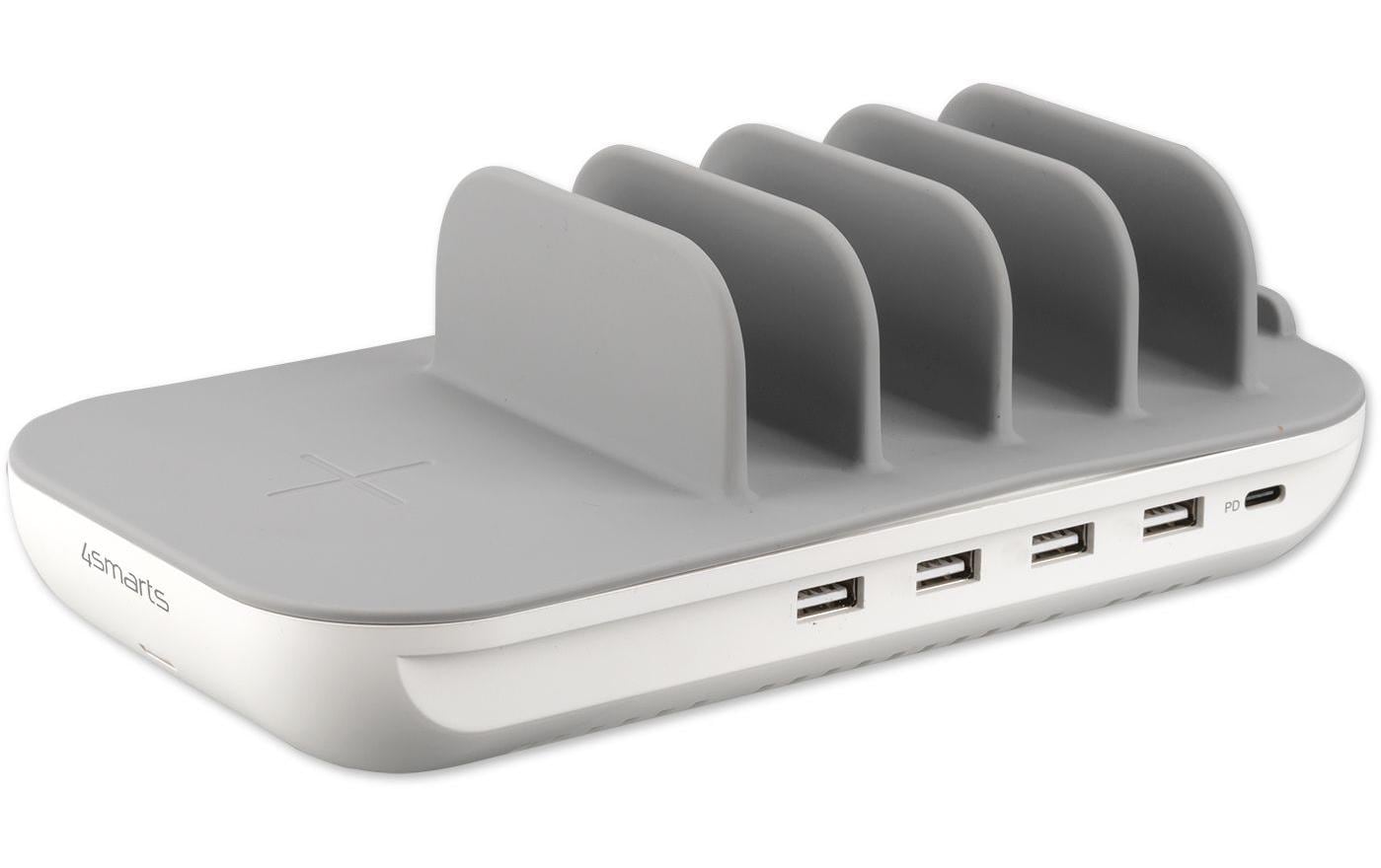 Ladestation Family Evo 63W mit Qi-Ladefläche, GrauUniverselle Ladestation mit kabelloser Ladefläche