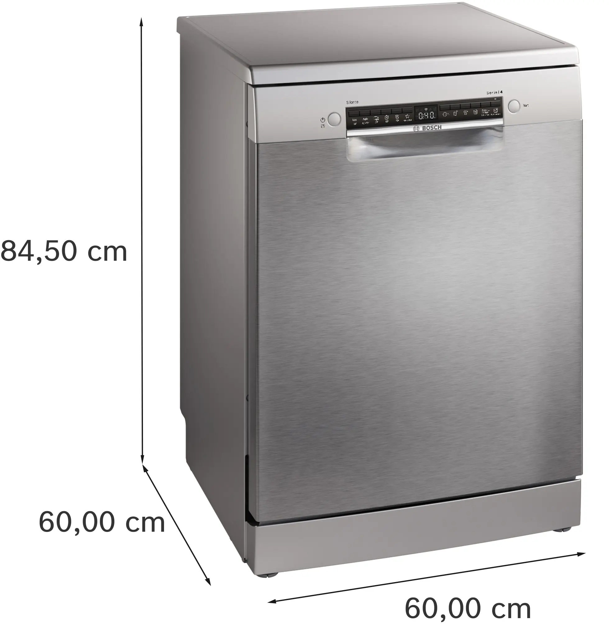 Serie 4 Vrijstaande vaatwasser 60 cm Geborsteld staal anti-fingerprint