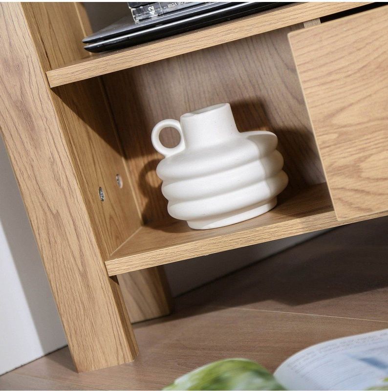 Hoek-TV-meubel 1 Lade Eiken Decor - L120 cm