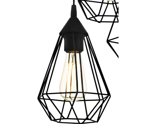 3-lamps hanglamp Ø 31 cm zwart