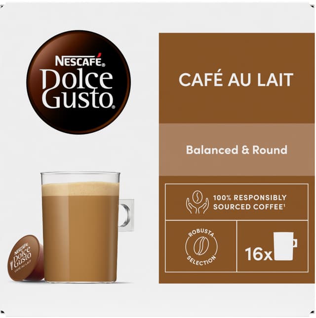 Nescafè Dolce Gusto Cafe au Lait kapsler (16 stk)
