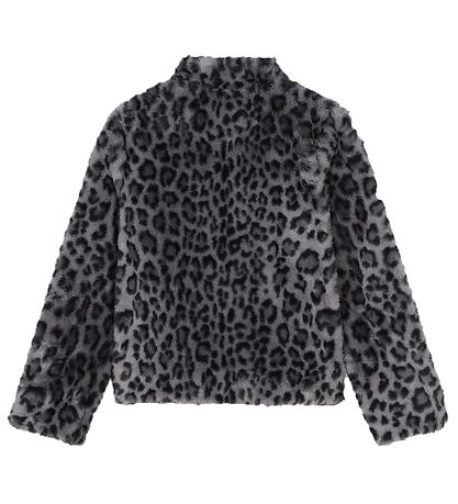 Zadig & Voltaire Jacke - Kunstpelz - Schwarz/Grau m. Leopard