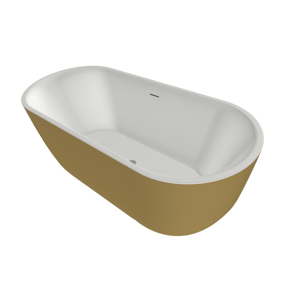 Xenz Humberto vrijstaand bad solid surface 170x70x65cm goud/wit