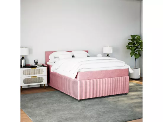 Sommier à lattes de lit avec matelas Rose 140x190 cm Velours