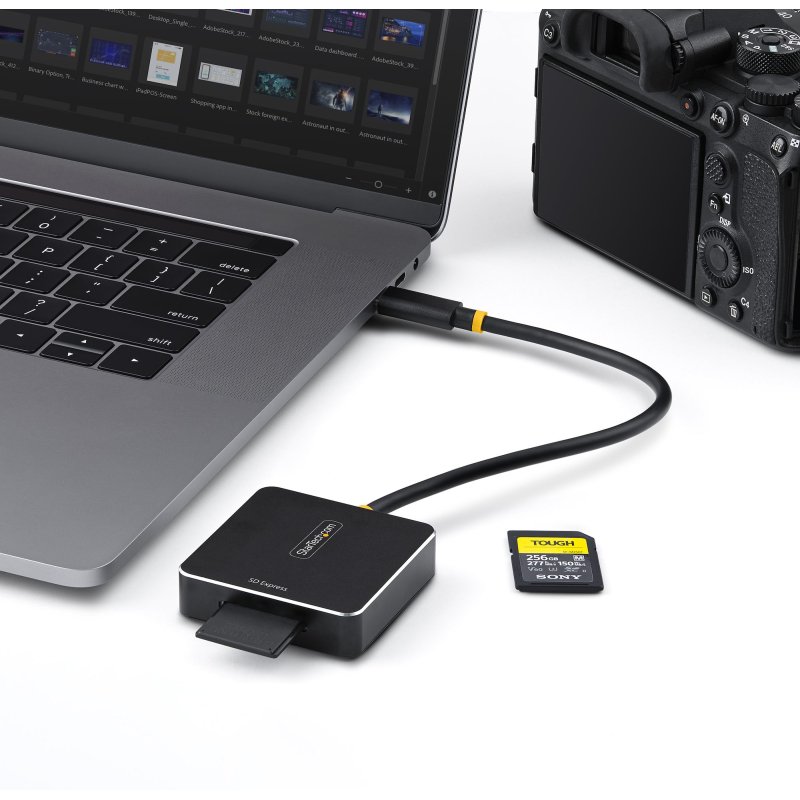 StarTech.com Lecteur de Cartes SD Express USB-C, USB 10Gbps, Lecteur de Cartes Mémoire Portable, Adaptateur USB Type-C vers Secure Digital 7.1, Fonctionne avec tous les Systèmes d'Exploitation