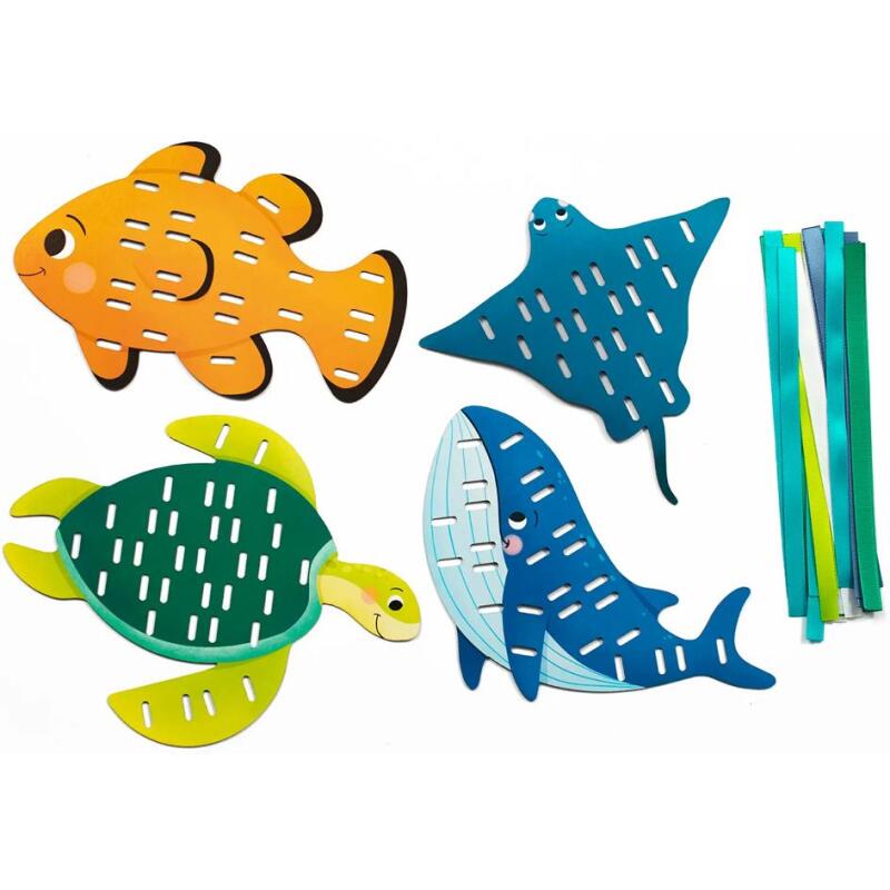 Rubans à tisser, Animaux marins - Bleu