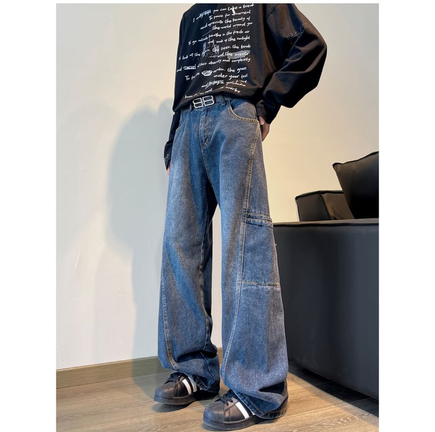 Lorencho - Hoge taille wijde jeans