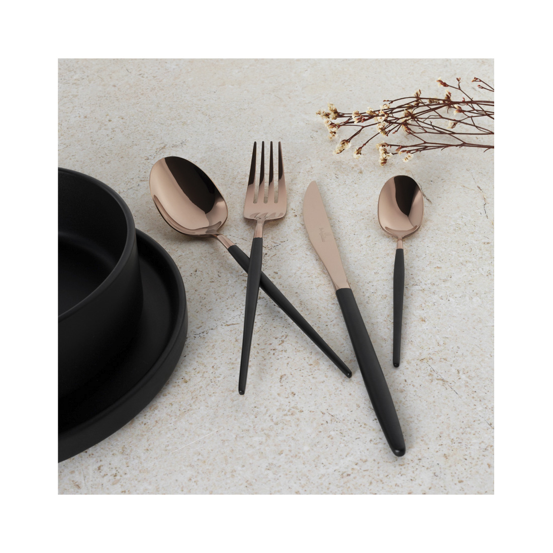 Berlinger Haus 24-teiliges Besteck-Set black/rose-gold Matte Black Collection