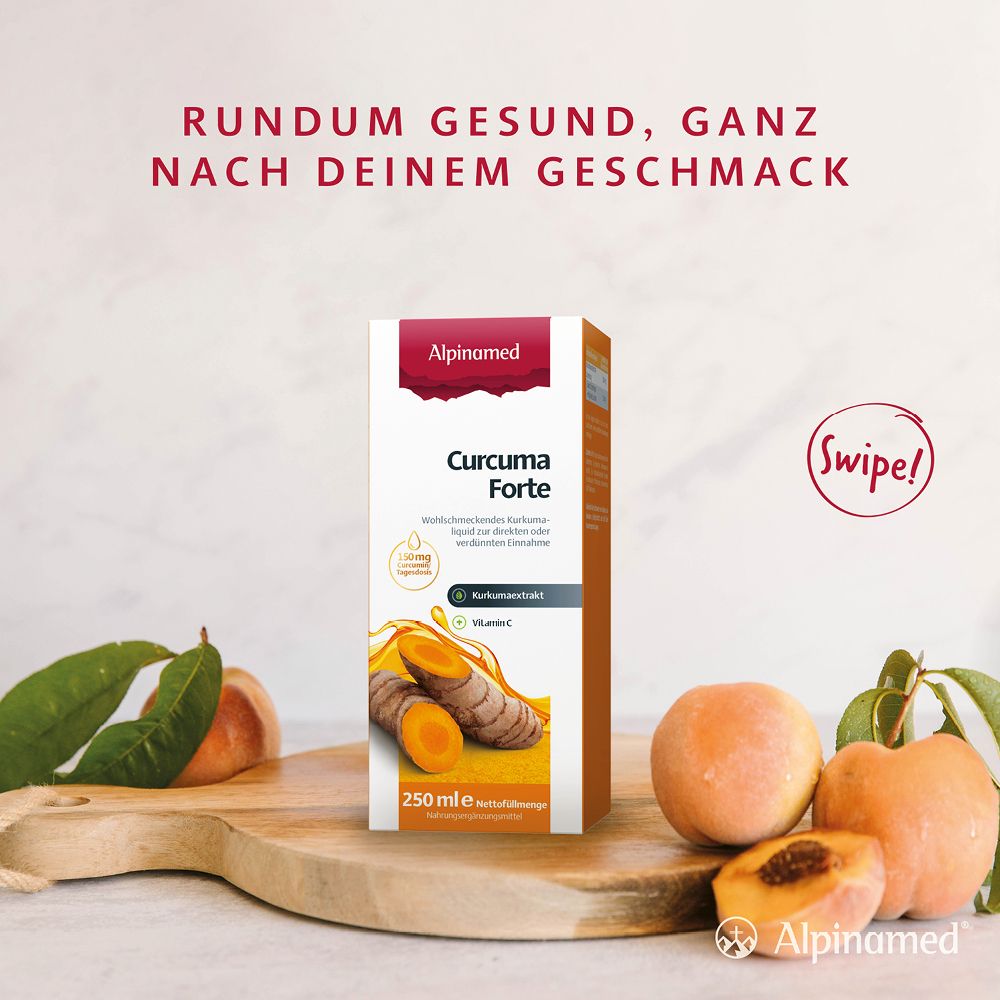 Alpinamed Curcuma Forte für eine hohe Nährstoffaufnahme – Vegan, flüssig, keine Kapseleinnahme