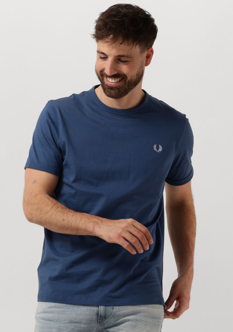 FRED PERRY blauwe fred perry t-shirt ringer t-shirt