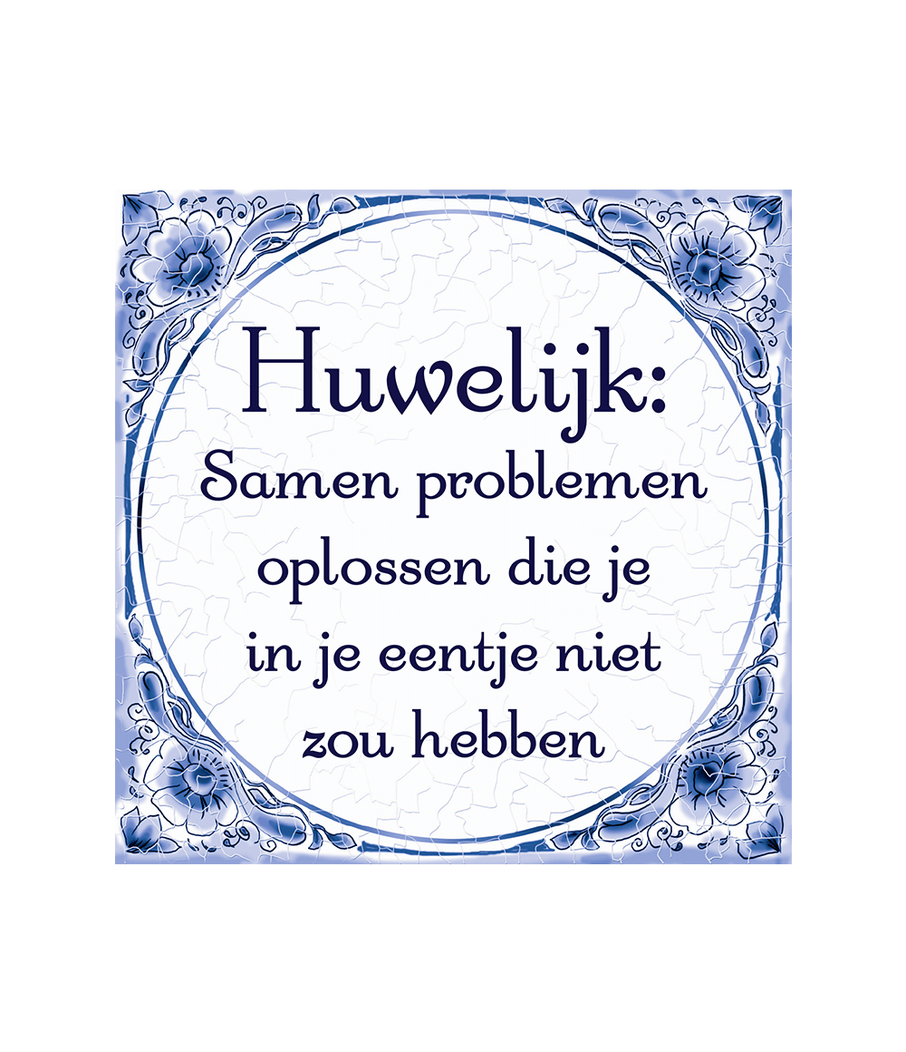 Huwelijk Delftsblauw Tegel