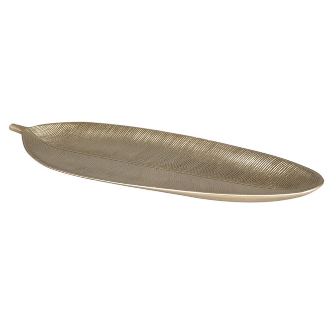 Dekoteller - Blatt - aus Holz - ca. 59 x 22 cm