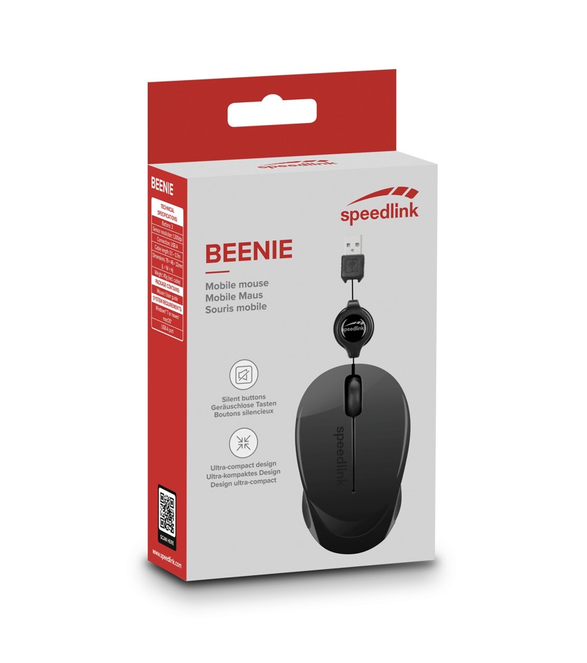 Speedlink - BEENIE Mobile Mouse - Wired USB, black