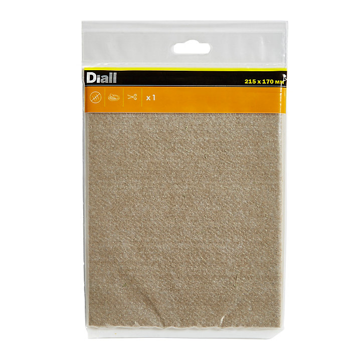 Patin en feutre auto-adhésifs Diall 215 x 170 mm x 1, beige