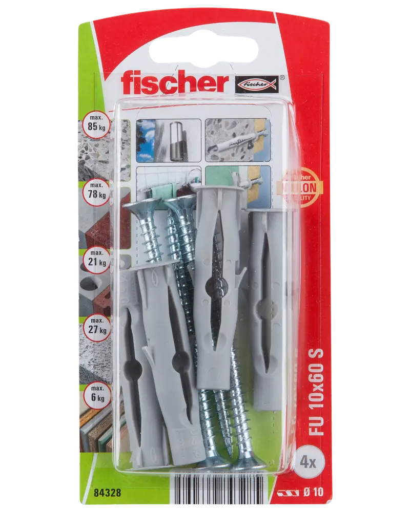 Fischer Dyvel uni FU 10 x 60 mm SK 4-pak